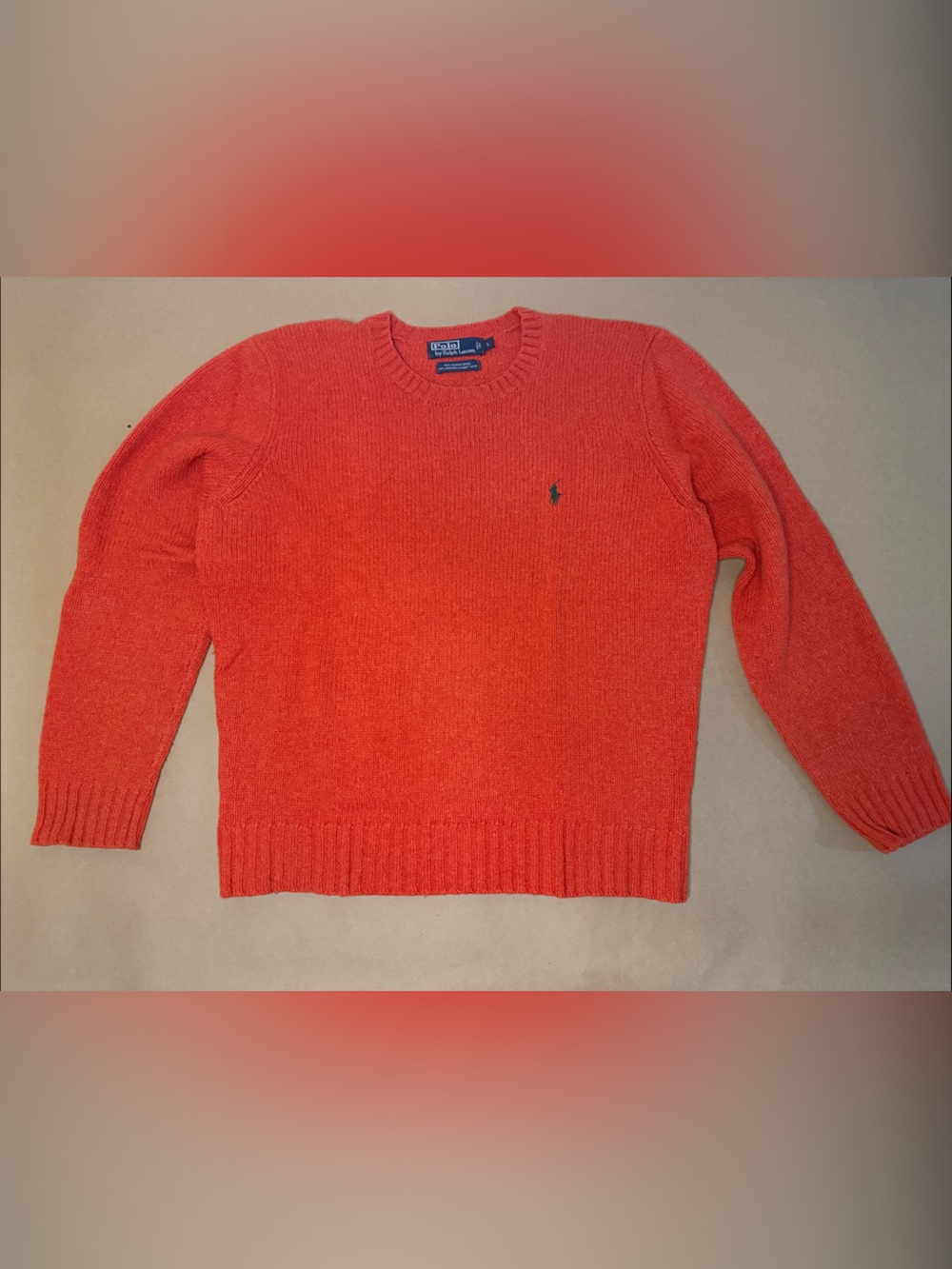 Polo by Ralph Lauren Orange Crewneck Knit Sweater